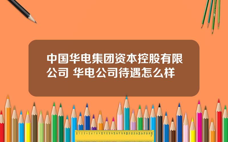 中国华电集团资本控股有限公司 华电公司待遇怎么样